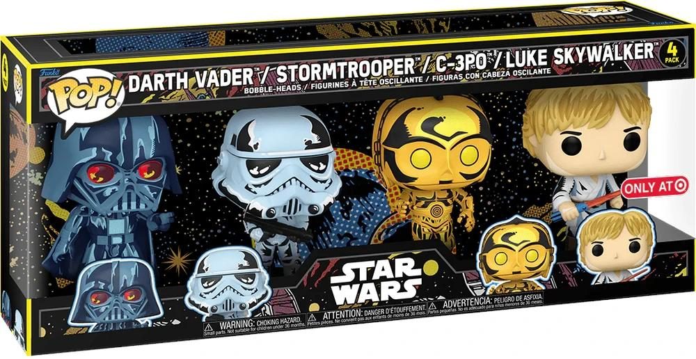 Darth Vader, Storm Trooper, C-3P0, Luke Skywalker 4 Pack