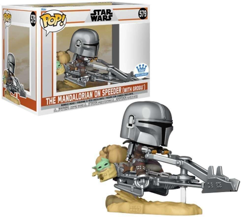 The Mandalorian on Speeder With Grogu